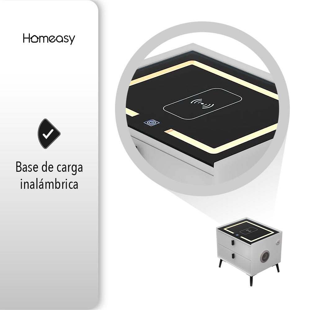 BURÓ CON CARGA INTELIGENTE COLOR GRIS.
