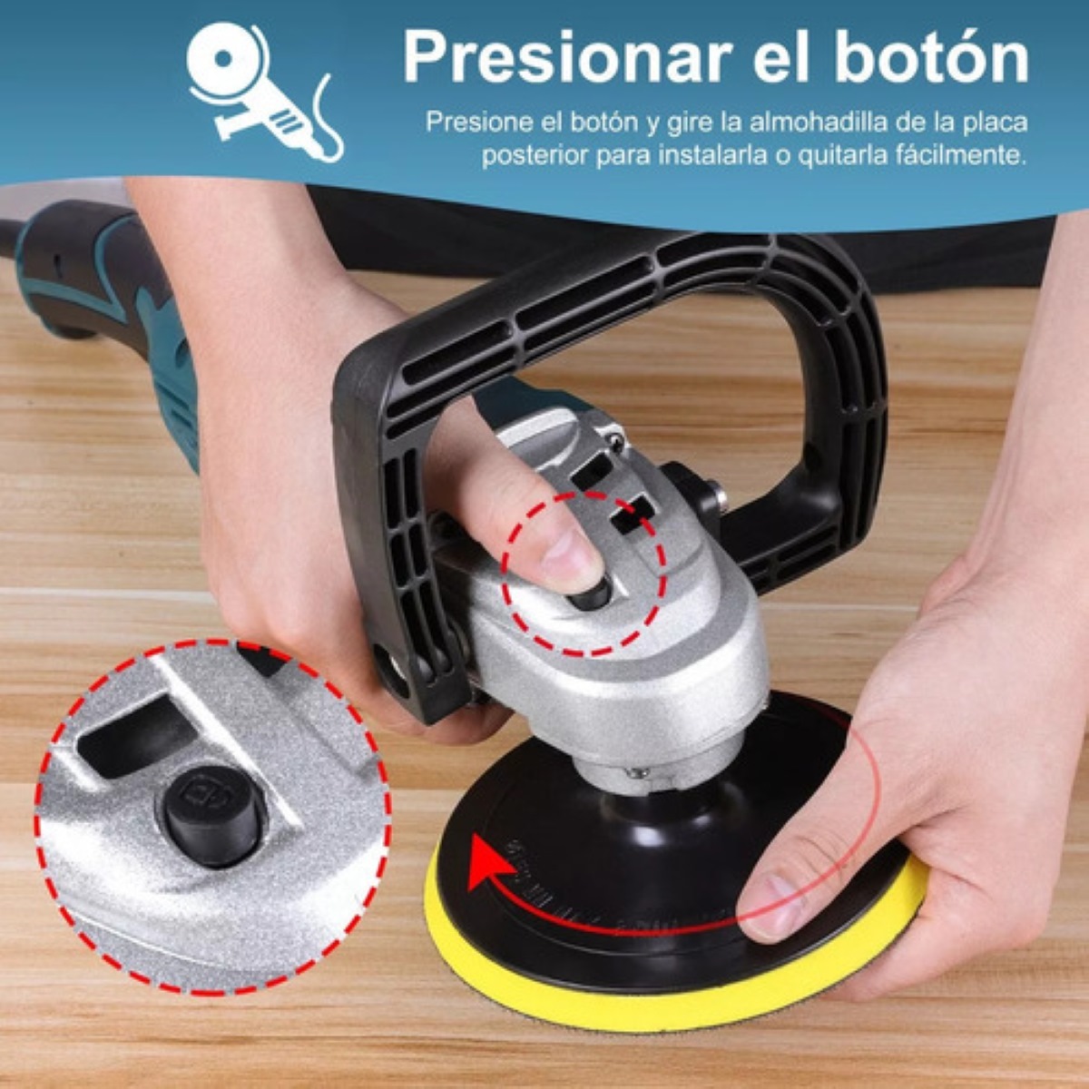 "Pulidora Para Autos Pulido Lijado 1350w 21 Piezas/juego Azul Marino ".