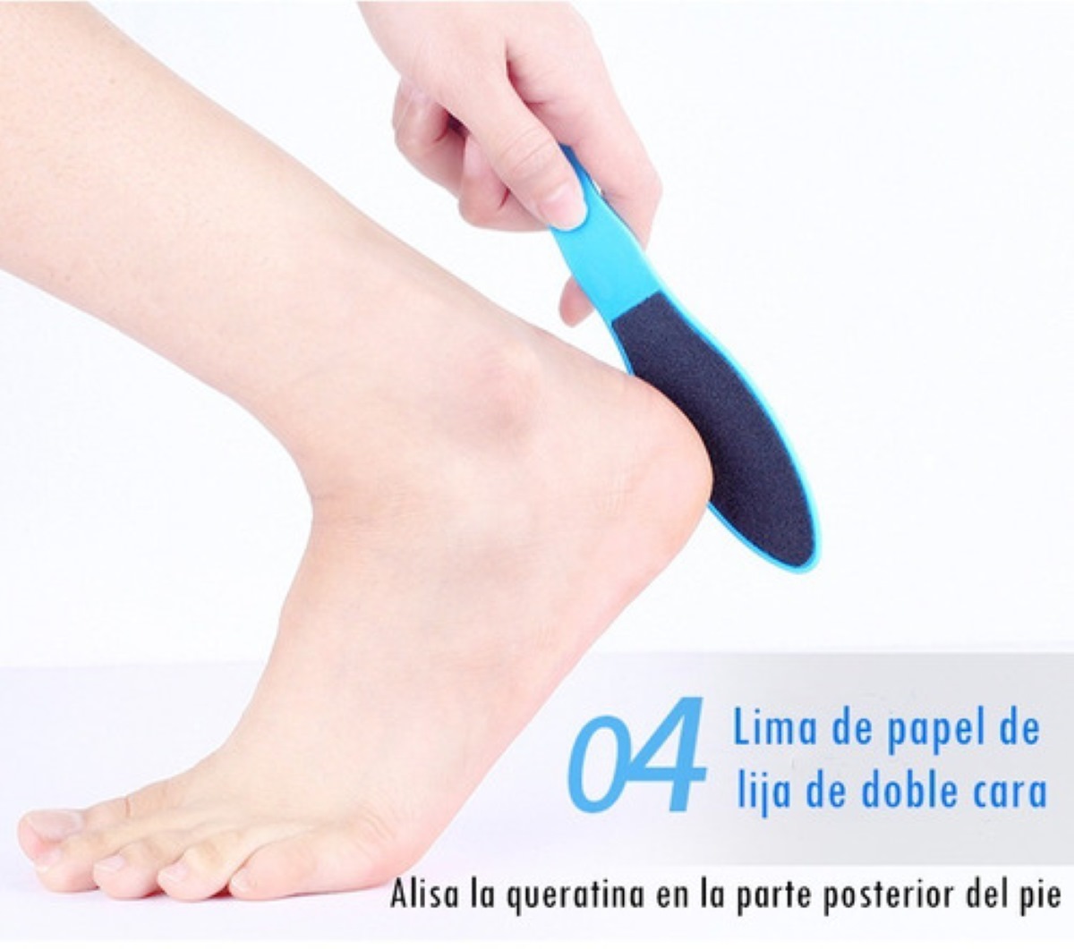 8 Removedor Lima Quita Callos Pedicure Pies Acero Inoxidable Azul