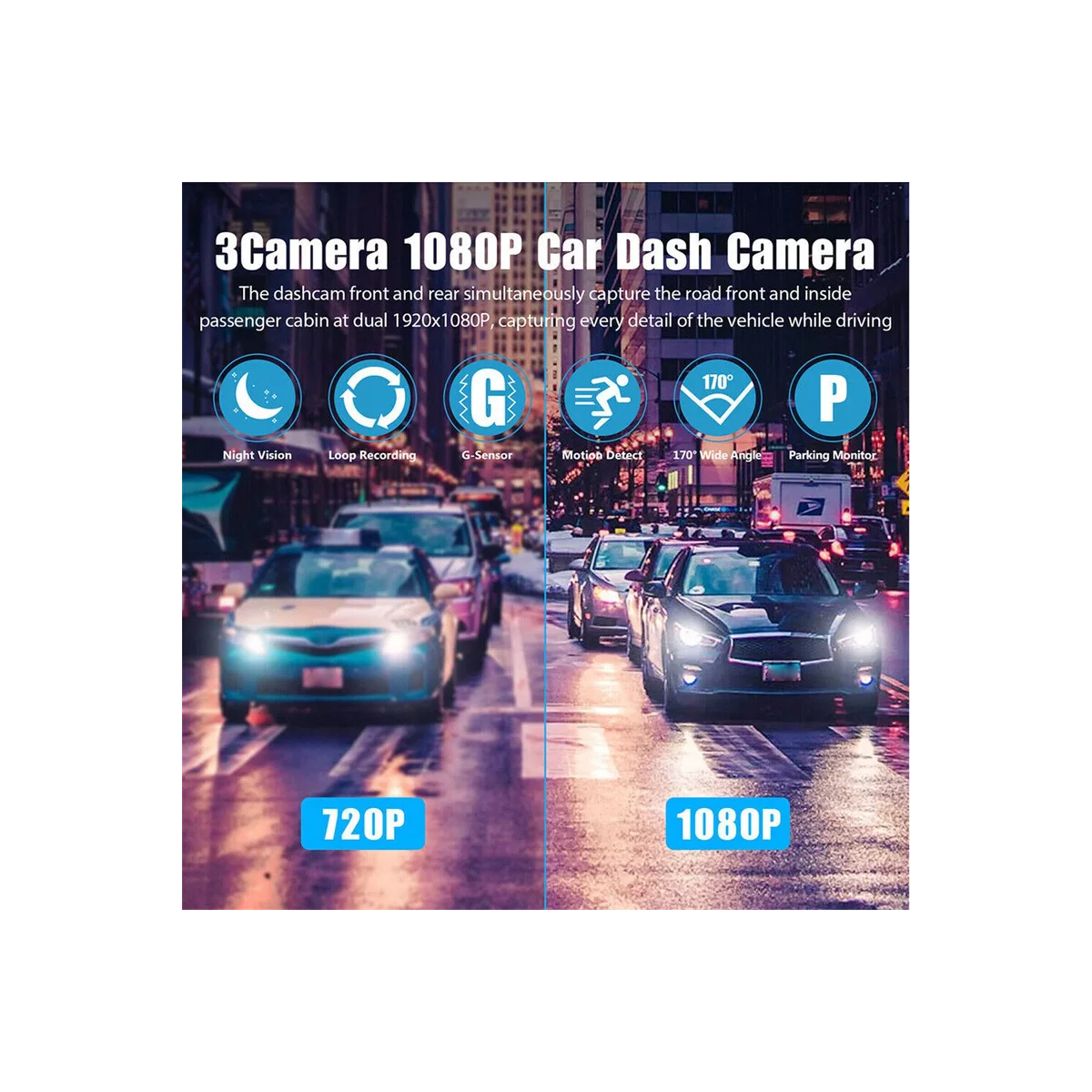 Dashcam Hd1080p De 170° Para Automóvil