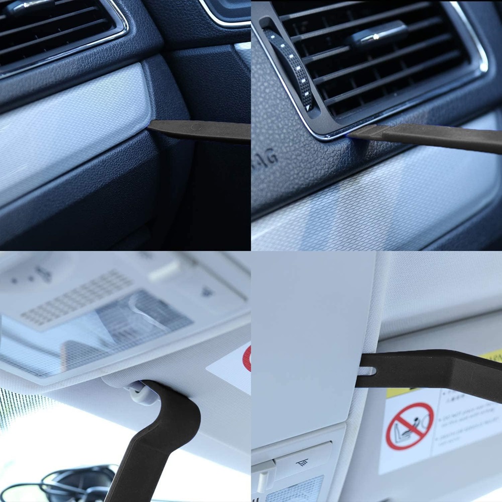 Juego de herramientas para remover adornos de automóviles.