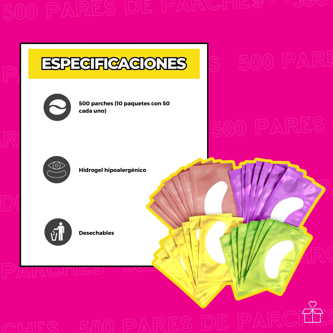 200 Pares Parches Hidrogel .