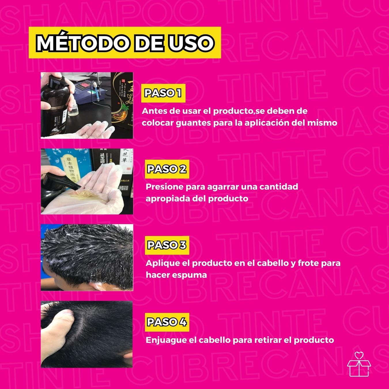 Shampoo Tinte Instantaneo Cubre Canas Natural Jengibre 500ml Purpura.