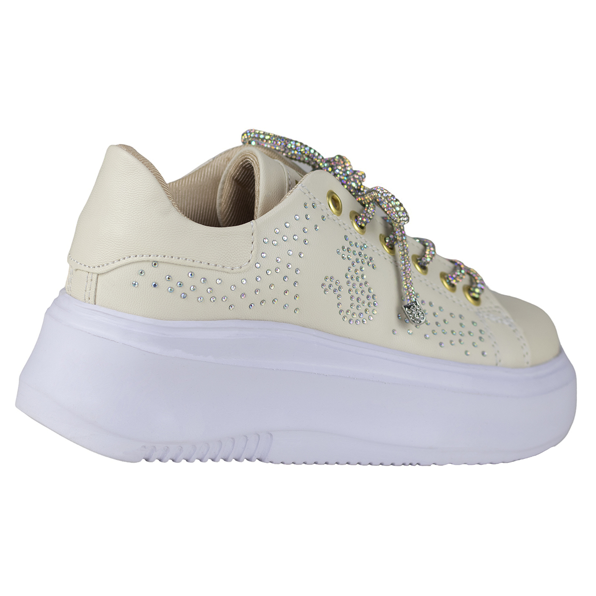 Tenis Plataforma Para Mujer Shadow Urbanos 3014 Blanco Latte.