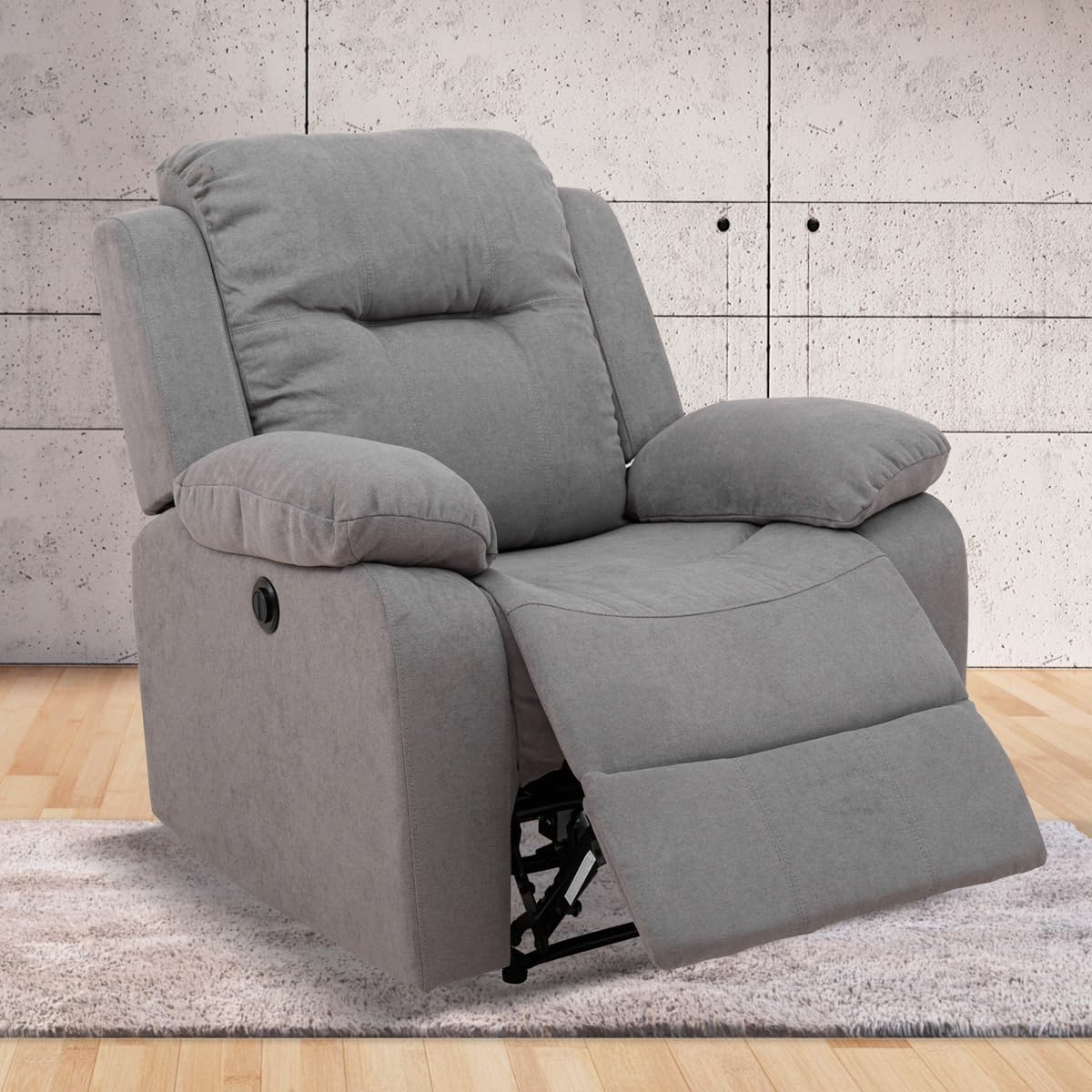 Sillón Reclinable Cloe Eléctrico de Tela color Gris.