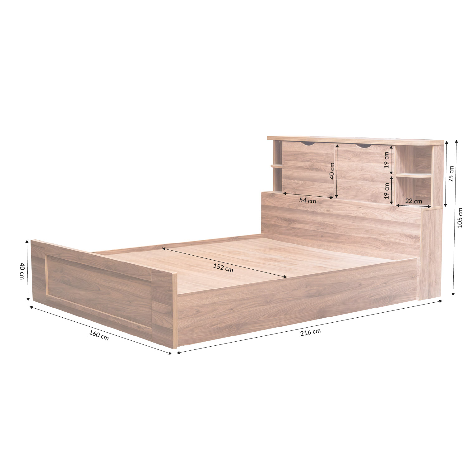 Base para Cama Estructura Firme 1 Compartimento Bossa Xunia.