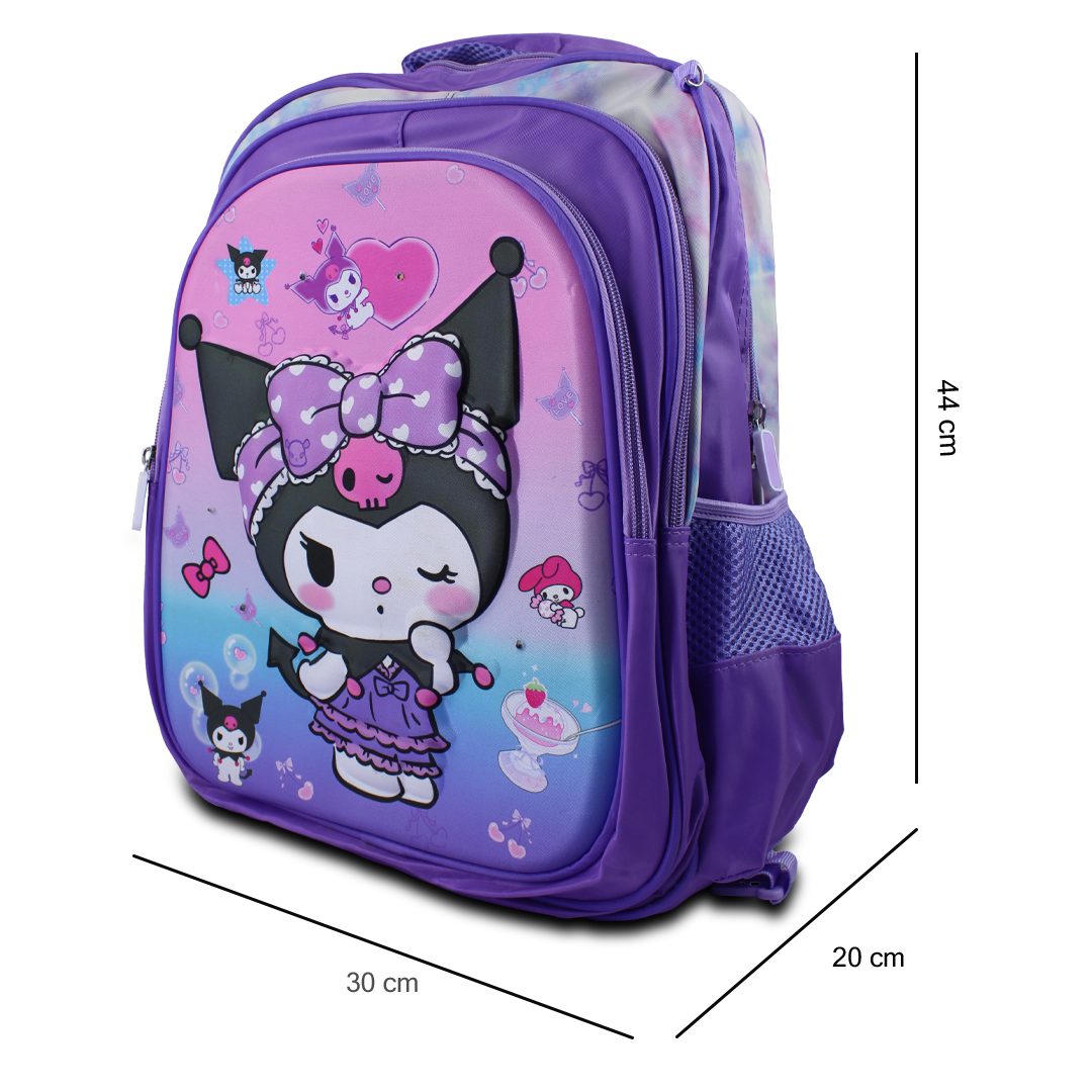 Kit Mochila Lonchera Y Lapicera De Kuromi Para Niños.