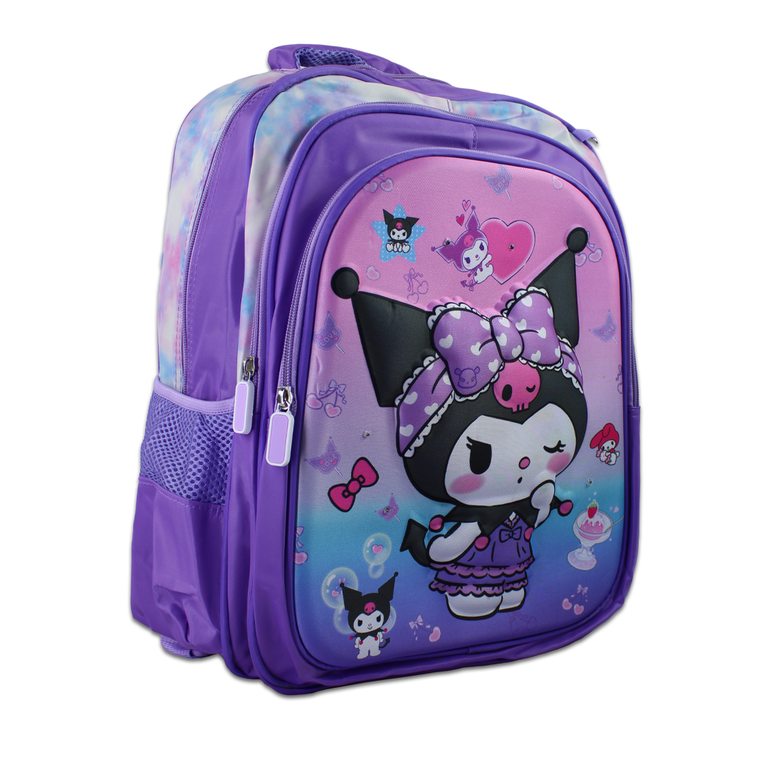 Kit Mochila Lonchera Y Lapicera De Kuromi Para Niños.