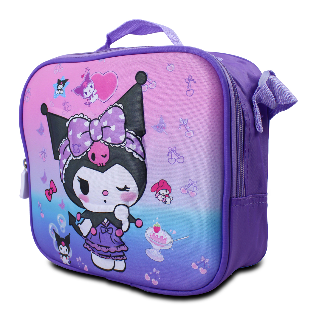 Kit Mochila Lonchera Y Lapicera De Kuromi Para Niños.