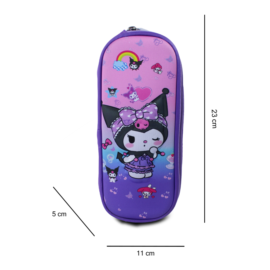 Kit Mochila Lonchera Y Lapicera De Kuromi Para Niños.