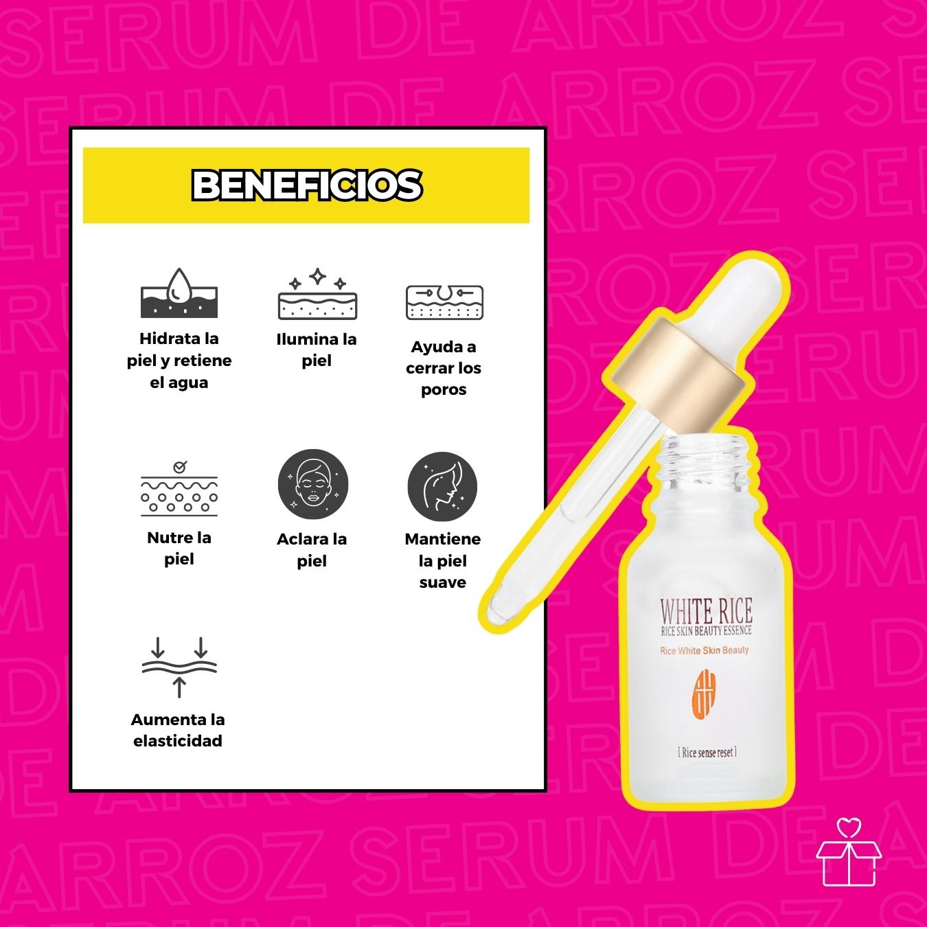 Set Serum Facial Ácido Hialurónico y White Rice .