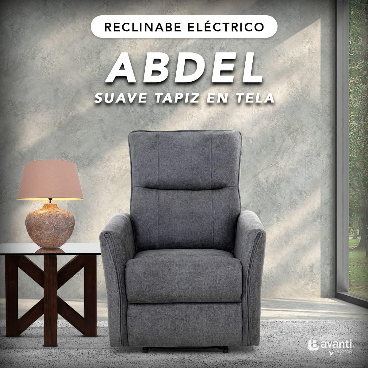 Sillón Reclinable para Adultos Eléctrico - Reposet Reclinable Confortable - Abdel Color Gris.