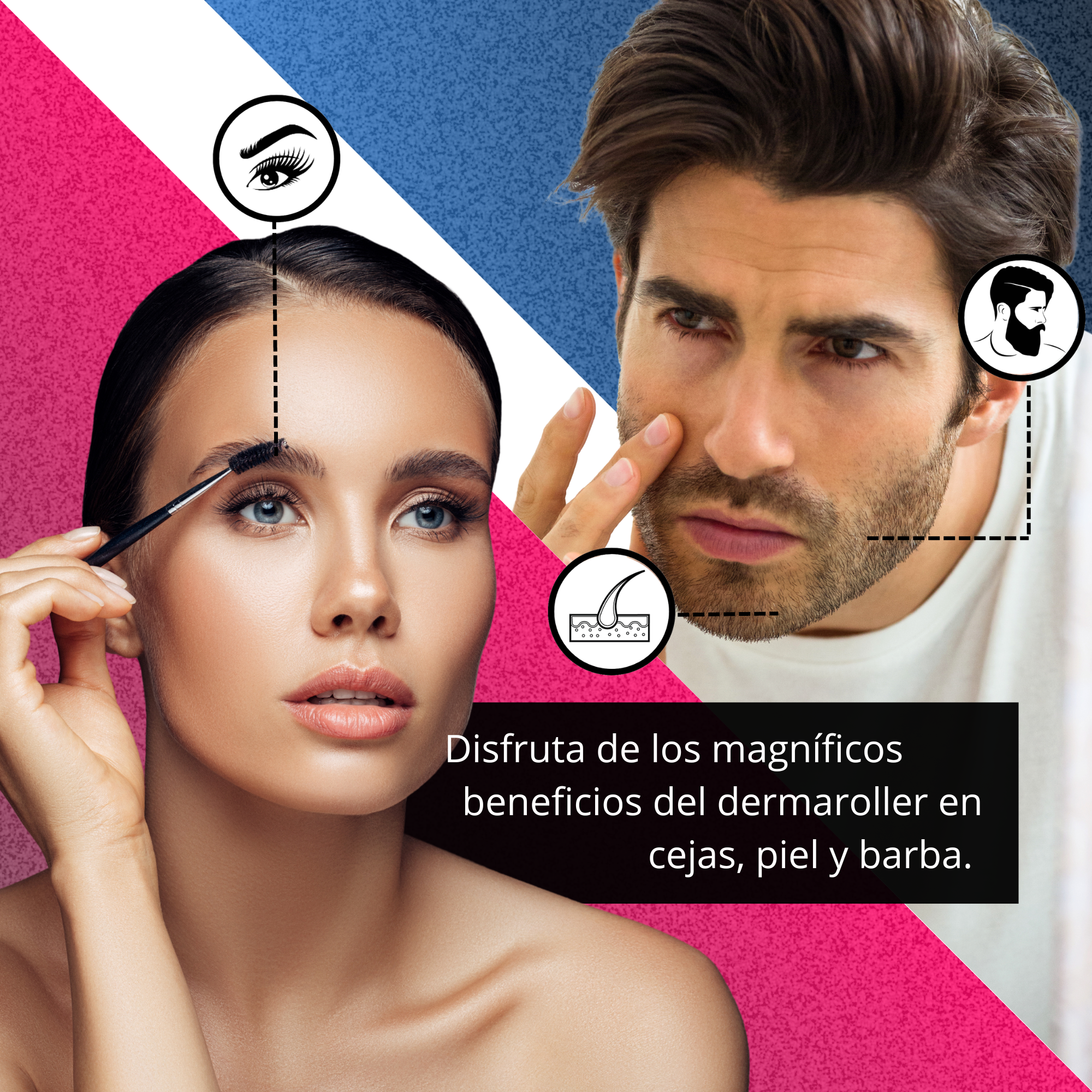 DERMAROLLER RODILLO PARA BARBA DERMAFOL 0.5 MM AGUJA TITANIO.