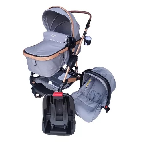 Carriola Portabebe y Base GALACTUS Orion Atlantic Gris.