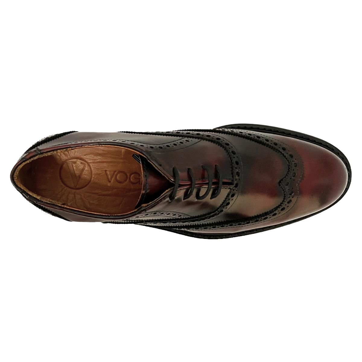 Zapatos De Vestir Bostoniano Hombre Vino Vogatti Piel Cómodo.