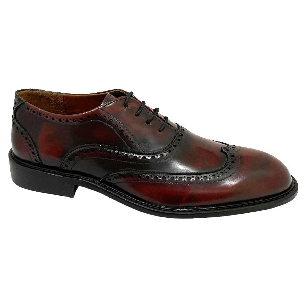 Zapatos De Vestir Bostoniano Hombre Vino Vogatti Piel Cómodo.