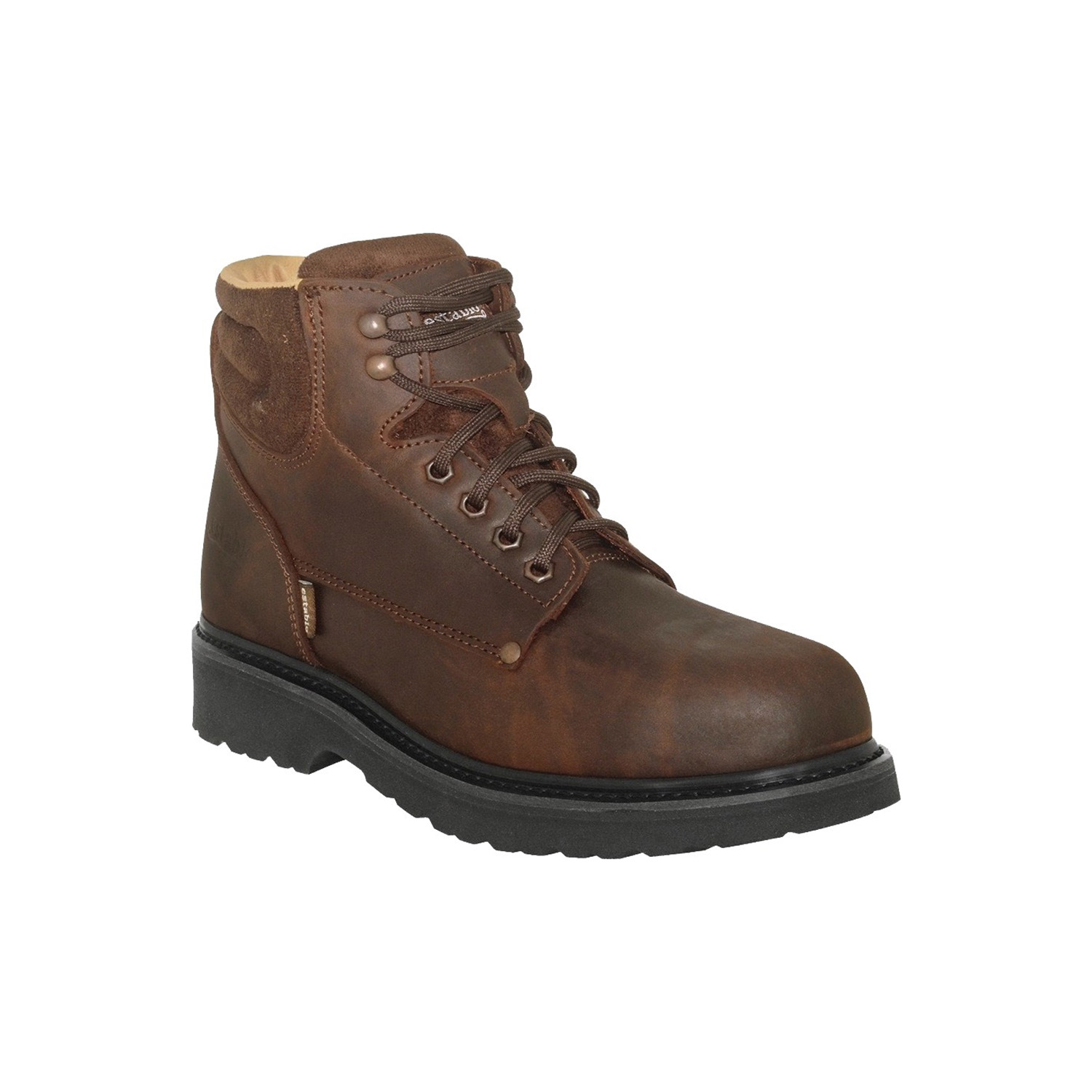 Bota Industrial De Piel Para Trabajo Con Casquillo Establo 504 Color Café Crazy.