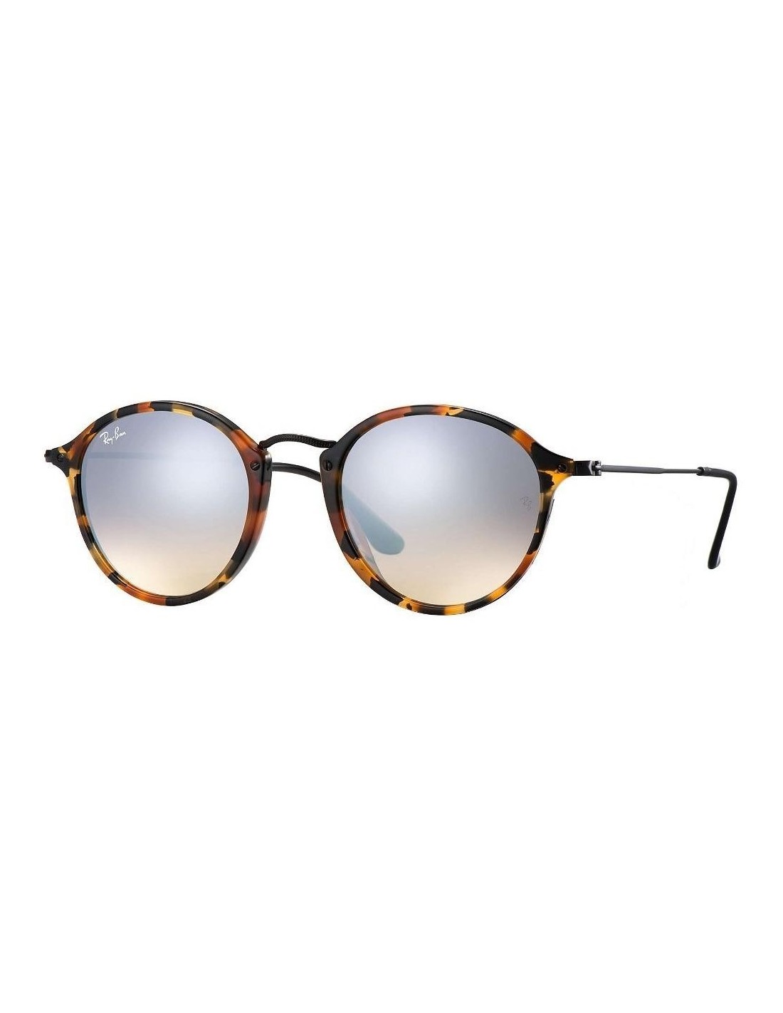 Lentes de sol Ray Ban Rb2447 1157/9u Round Fleck Plata Espejo Carey