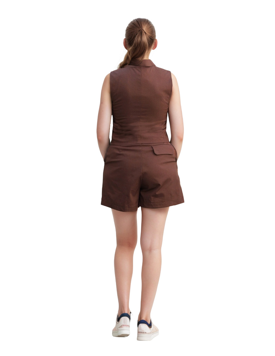 Conjunto casual short y chaleco Bomy para mujer .