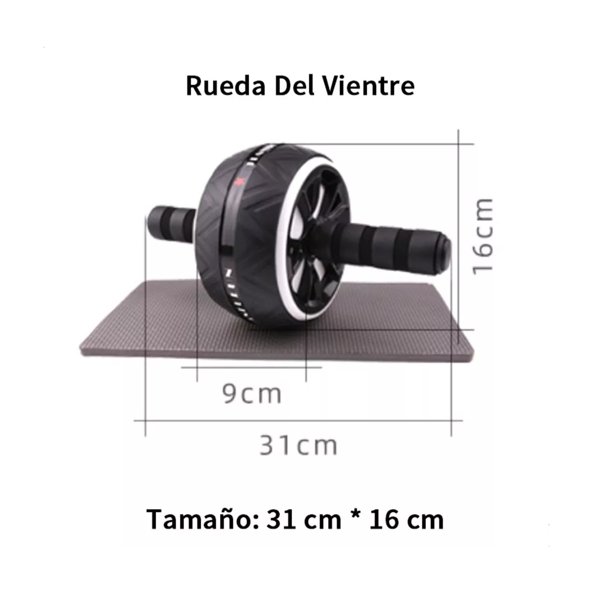 Kit Rodillo Rueda Abdominal Barras Push-up Cuerda Ejercitado Negro