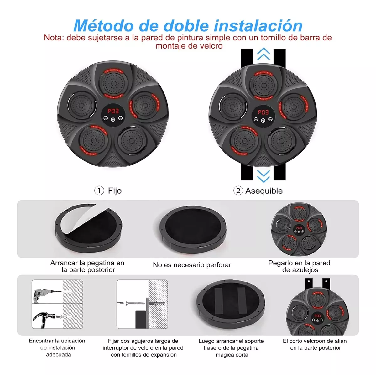 Máquina De Boxeo Con Música Bluetooth Inteligente Recargable