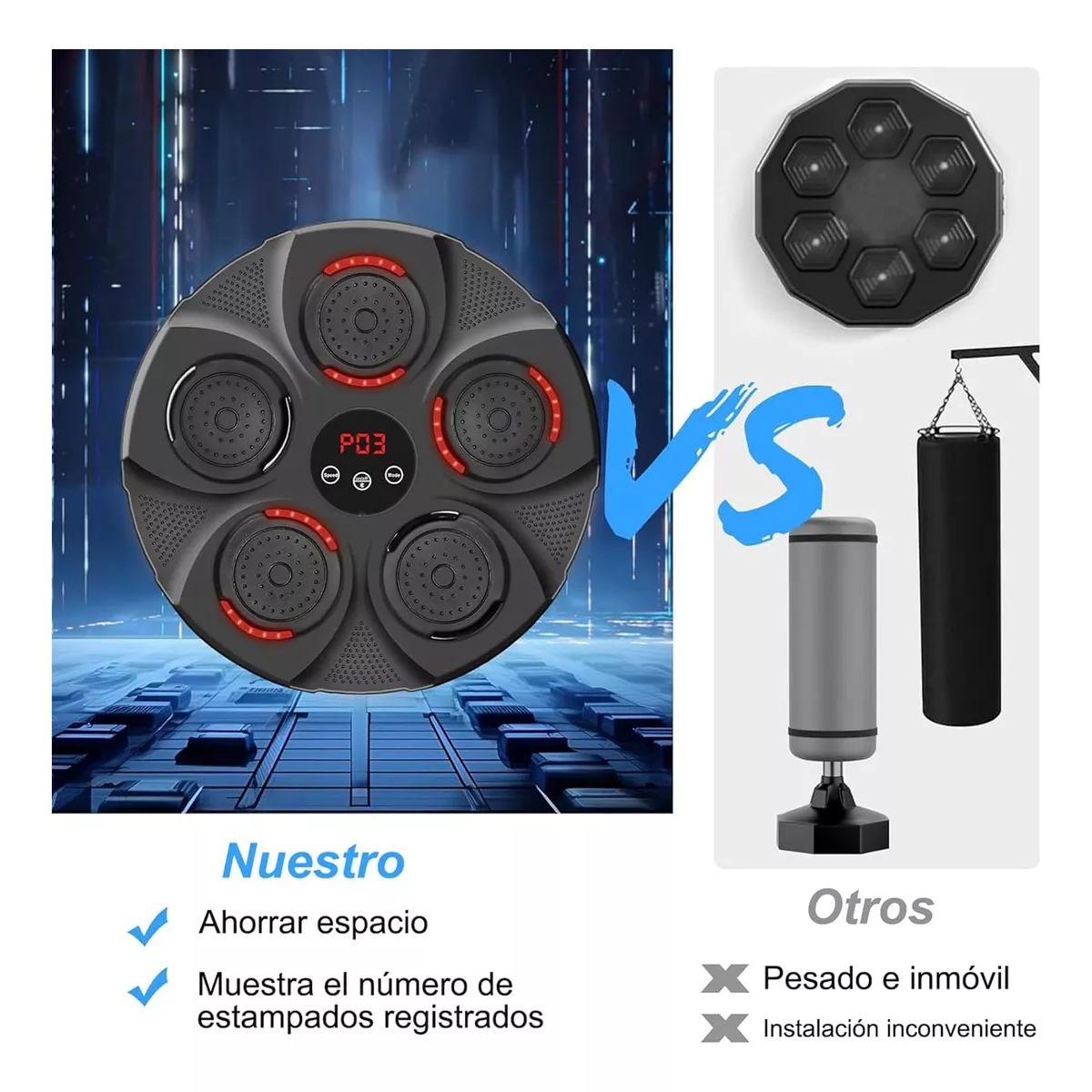 Máquina De Boxeo Con Música Bluetooth Inteligente Recargable