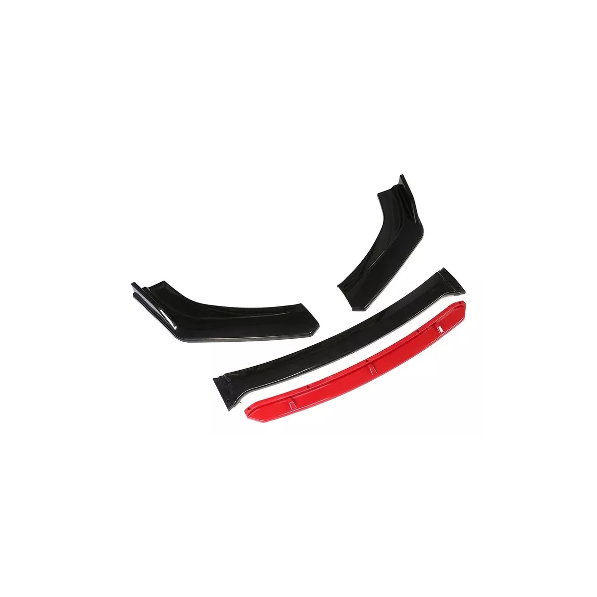 Lip Delantero Universal 4 Piezas Desarmabl Importado Spoiler Negro/Rojo