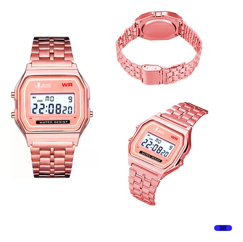 Relojes Mayoreo Vintage Retro Digital A168 Correa Metal Color de la correa Rose gold