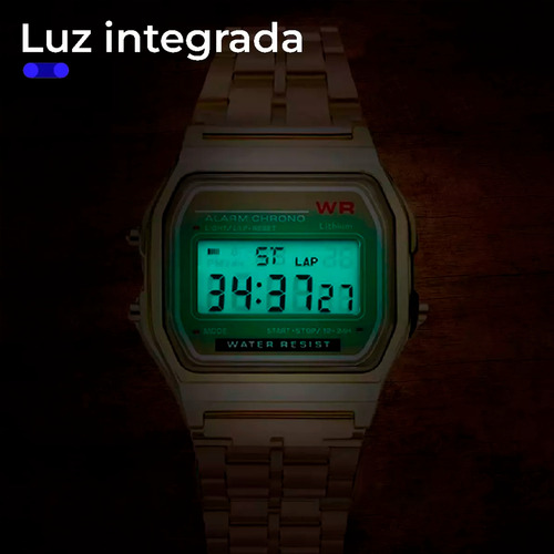 Relojes Mayoreo Vintage Retro Digital A168 Correa Metal Color de la correa Rose gold