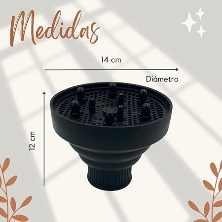 A Calmind Difusor Plegable de Secadora - Difusor Universal para Secadores de Pelo y Rizadores, para Rizos Perfectos, High temperature Anti-Frizz Styling Accesories 40-45 mm Color Negro.