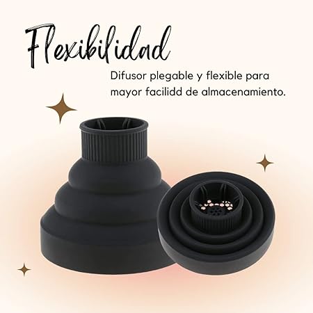 A Calmind Difusor Plegable de Secadora - Difusor Universal para Secadores de Pelo y Rizadores, para Rizos Perfectos, High temperature Anti-Frizz Styling Accesories 40-45 mm Color Negro.
