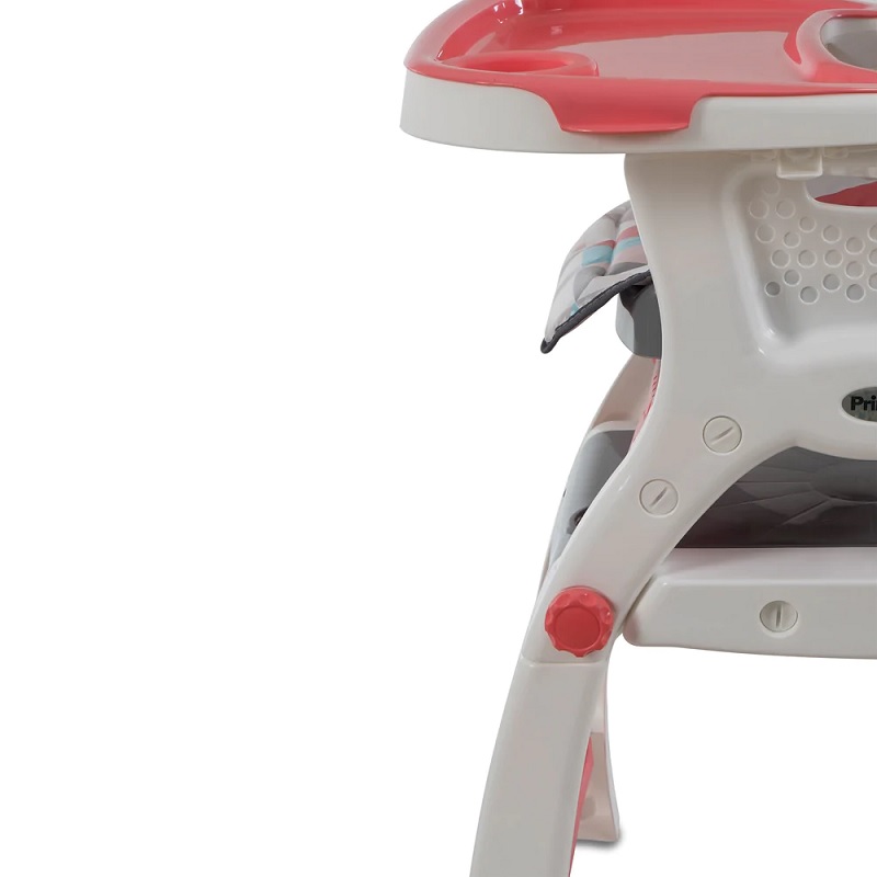 Silla Alta 2en1 PRINSEL Kinder City Triangulos Coral.