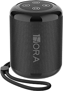 A Bocina Bluetooth Portatil 5.1, Mini Altavoz Inalámbrico con Manos Libres/Micro USB/Radio FM/TF, Compatible con Phone, Tablet, Computadores, Ideal para Viajar, Campear, Negro.