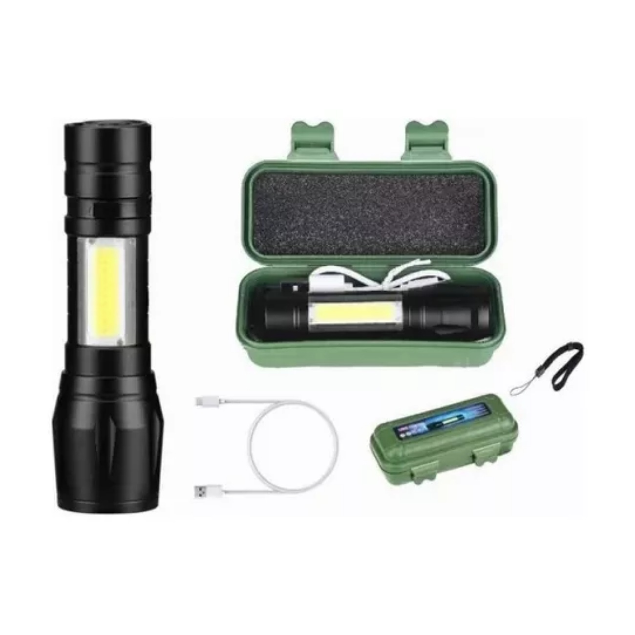 Lampara Tactica Recargable Usb Linterna Led Militar Nocturna