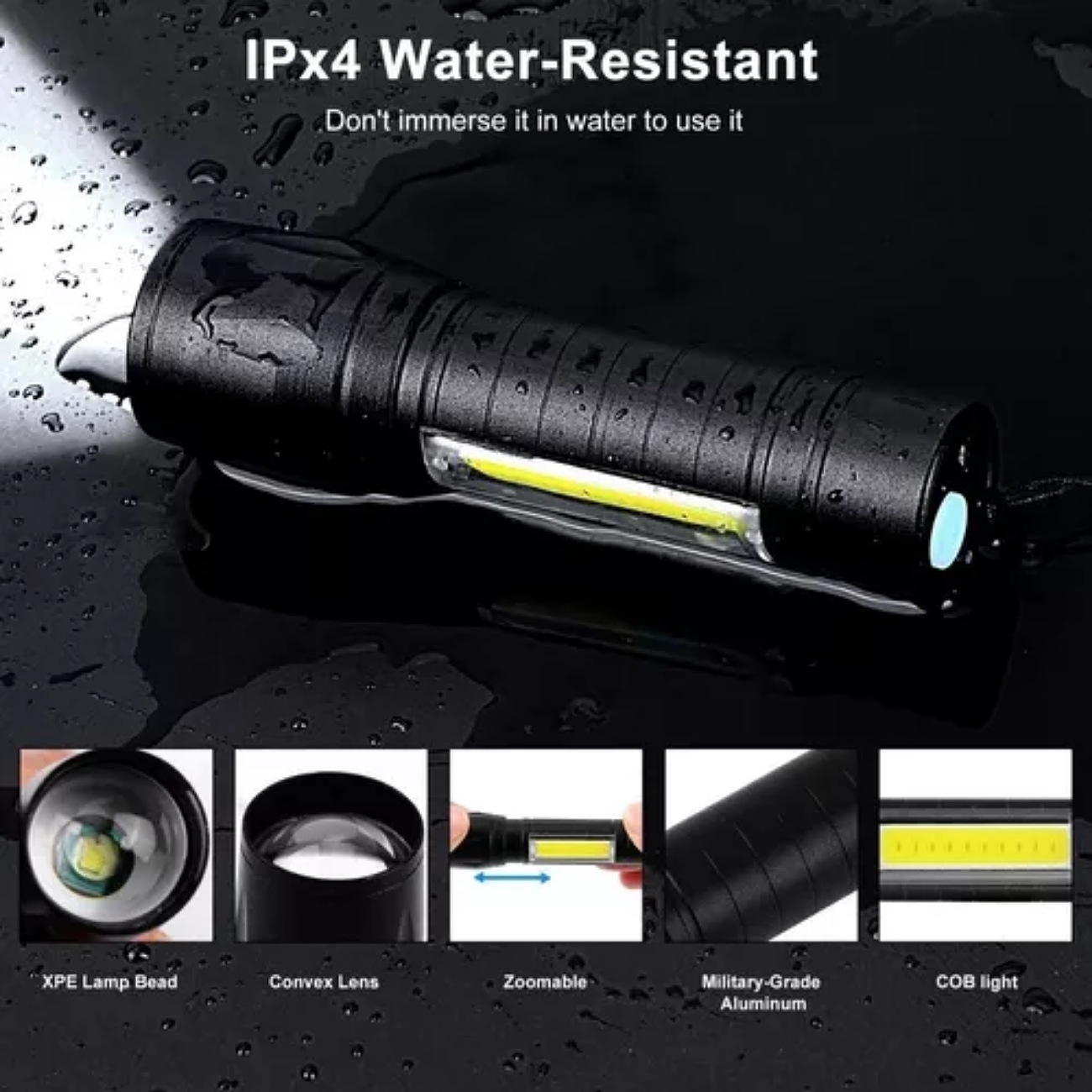 Lampara Tactica Recargable Usb Linterna Led Militar Nocturna