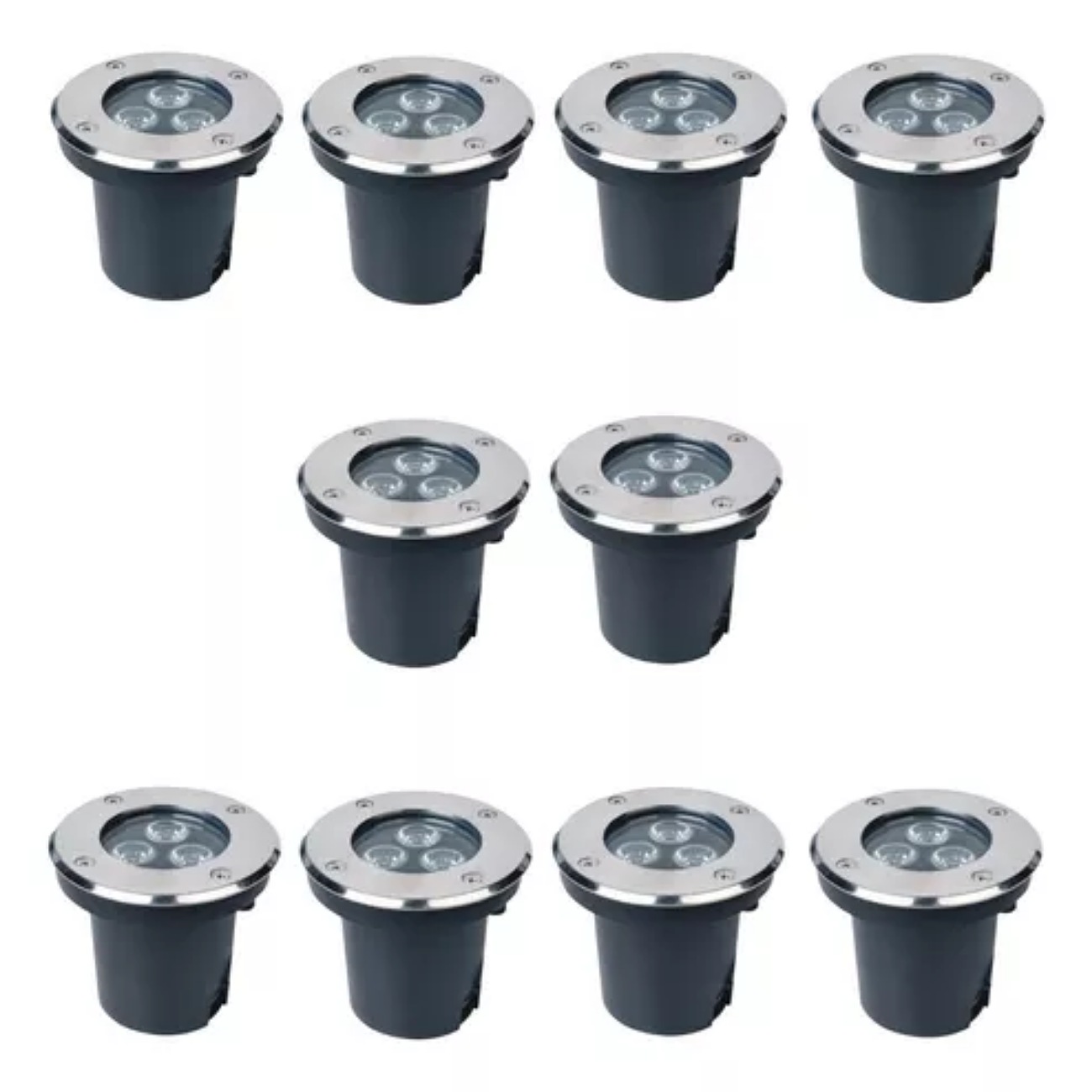Lampara Empotrado Led Piso 3w Luz Calida O Blanca 10 Pzas