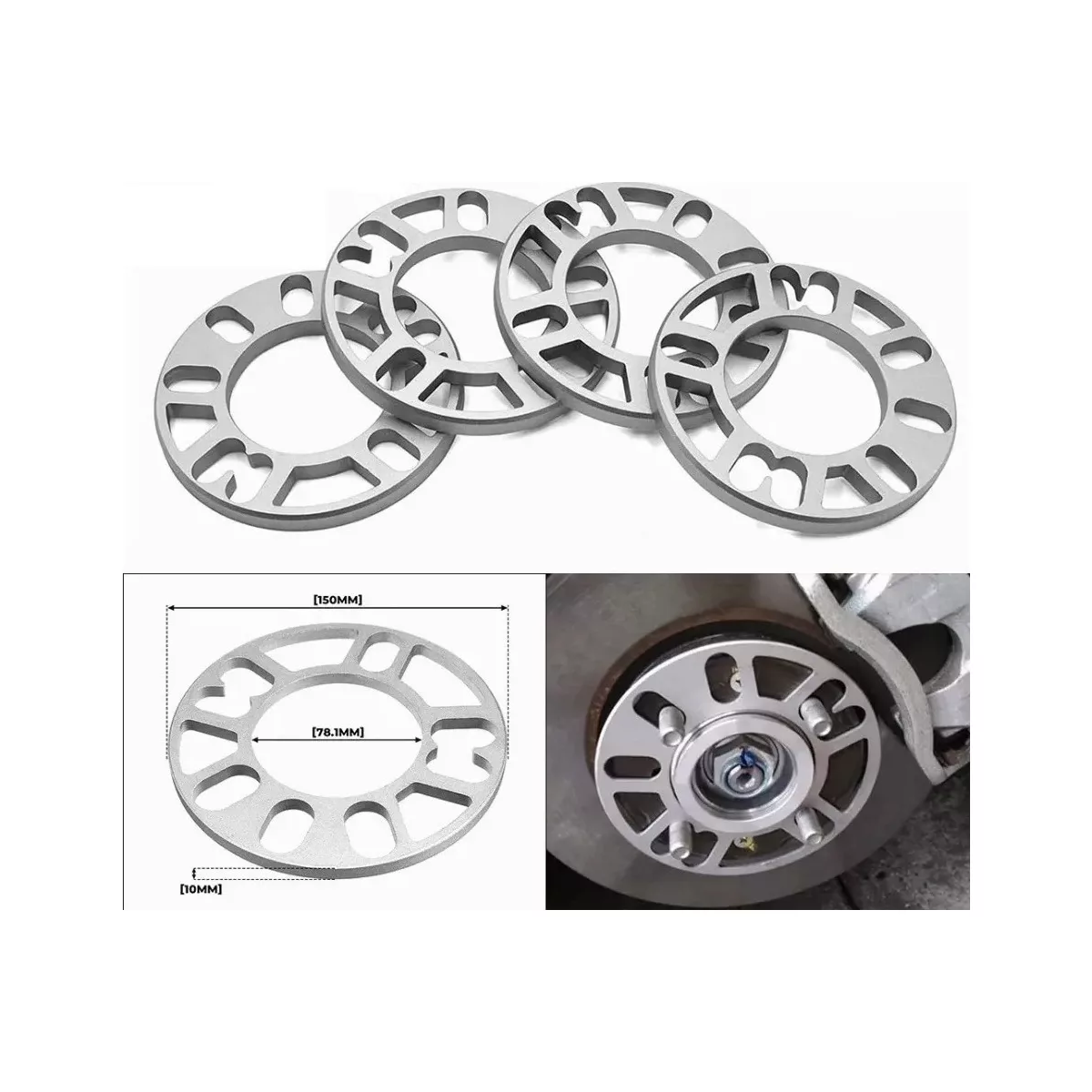 Separador Rin 10mm 4/5x100x108x110x112x114.3x120 Univers 4pz