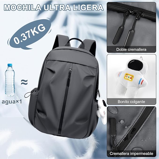 A Mochila de Viaje Hombre Mochilas para Laptop Portátil 15.6 pulgadas Impermeable Mochila Antirrobo Ligero　Deportiva Universidad Elegante.