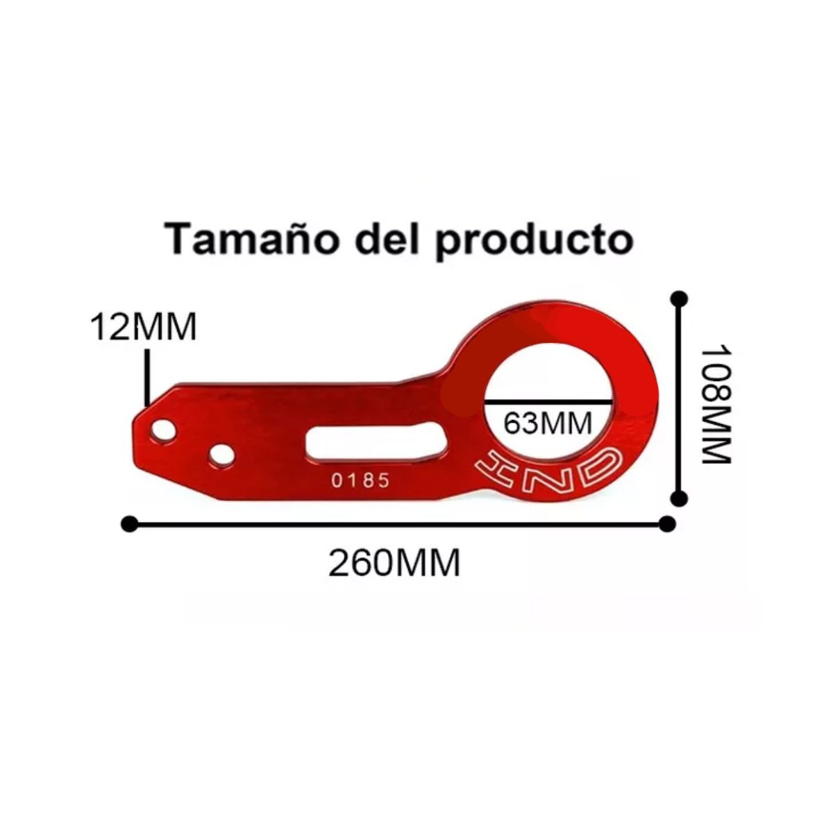 Gancho De Remolque Trasero Para Coche Universal Rojo