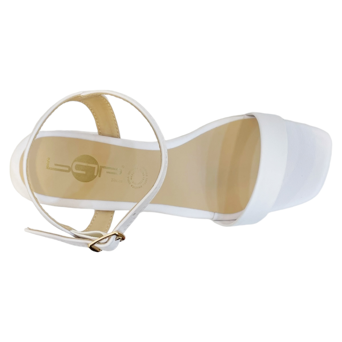 Zapatillas Blancas Sandalias de Dama tacón bajo Bap .
