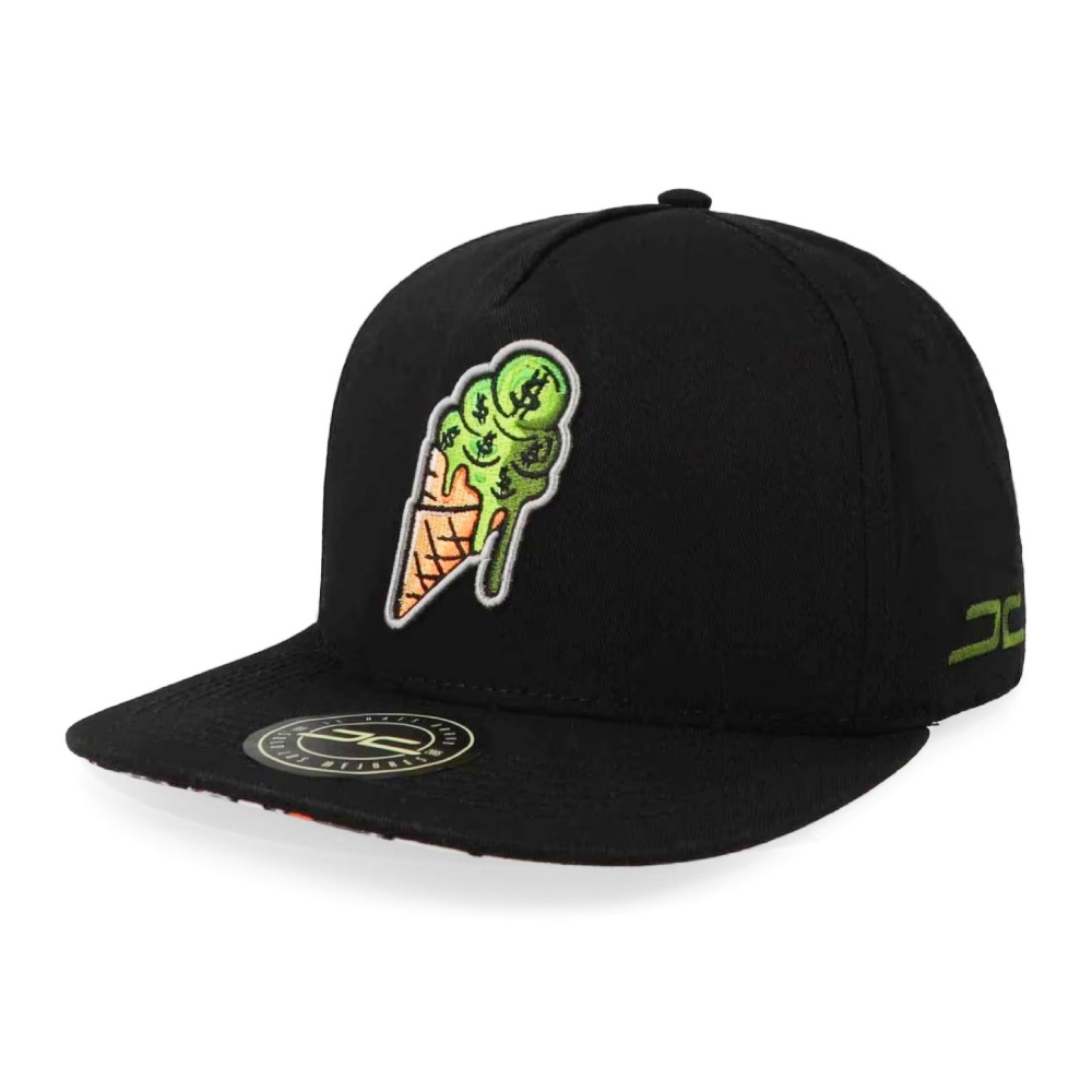 Gorra PLana JC Hats ice Cream Negro Ajustable 001658 De Hombre .