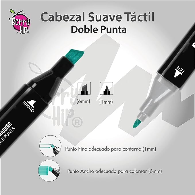 A Set de 60 Plumones Marcadores Doble Punta para Colorear, Incluye Base de Ordenamiento, Ideal para Crear Diseños Coloridos,Perfecto para Artistas y Aficionados.