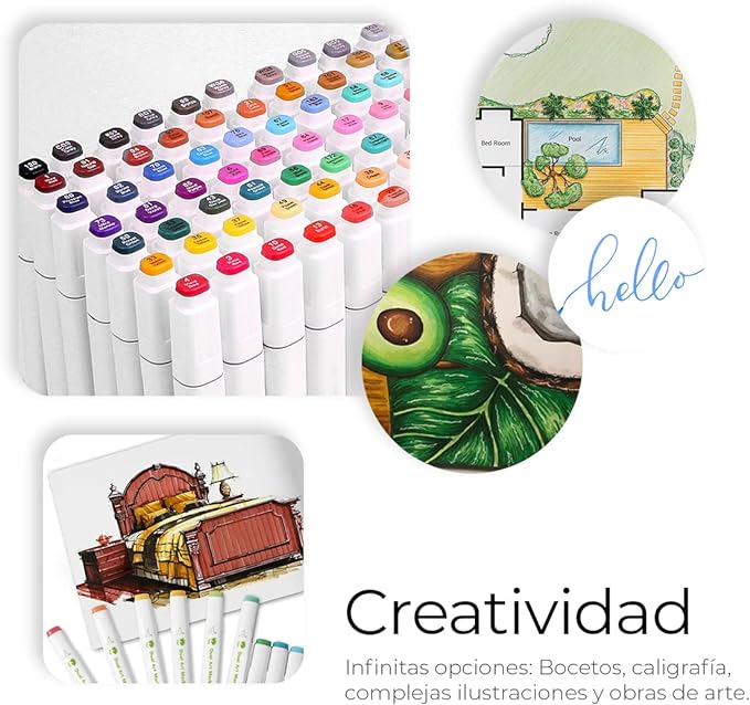 A Raganet, 60 Plumones Doble Punta, Marcadores Punta Ancha y Delgada, No Tóxicos, De Dibujo Profesional y Para Niños, (60 Colores Diferentes).