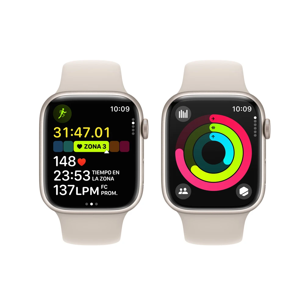 Apple Watch Series 9 Gps 45 Mm Correa M/l - Blanco Estelar