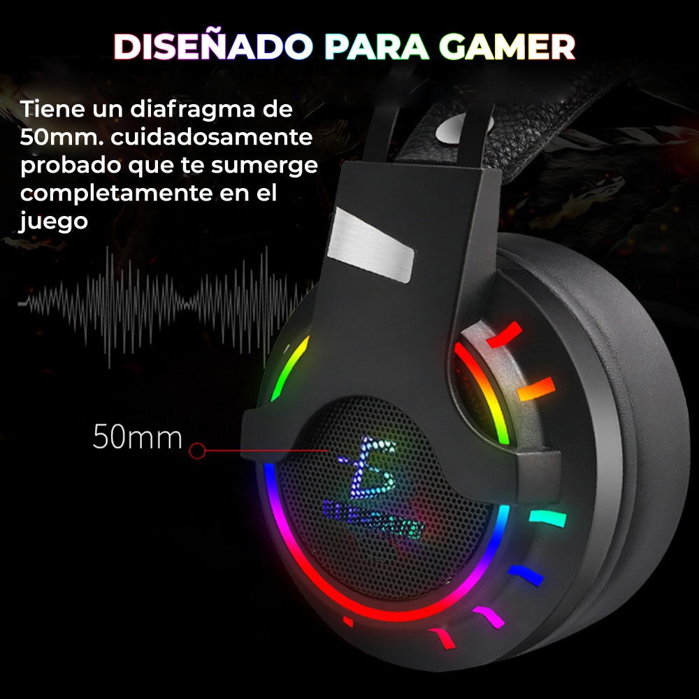 Audifonos Gamer Para Ps4 Xbox Pc Led RGB Excelente audio 