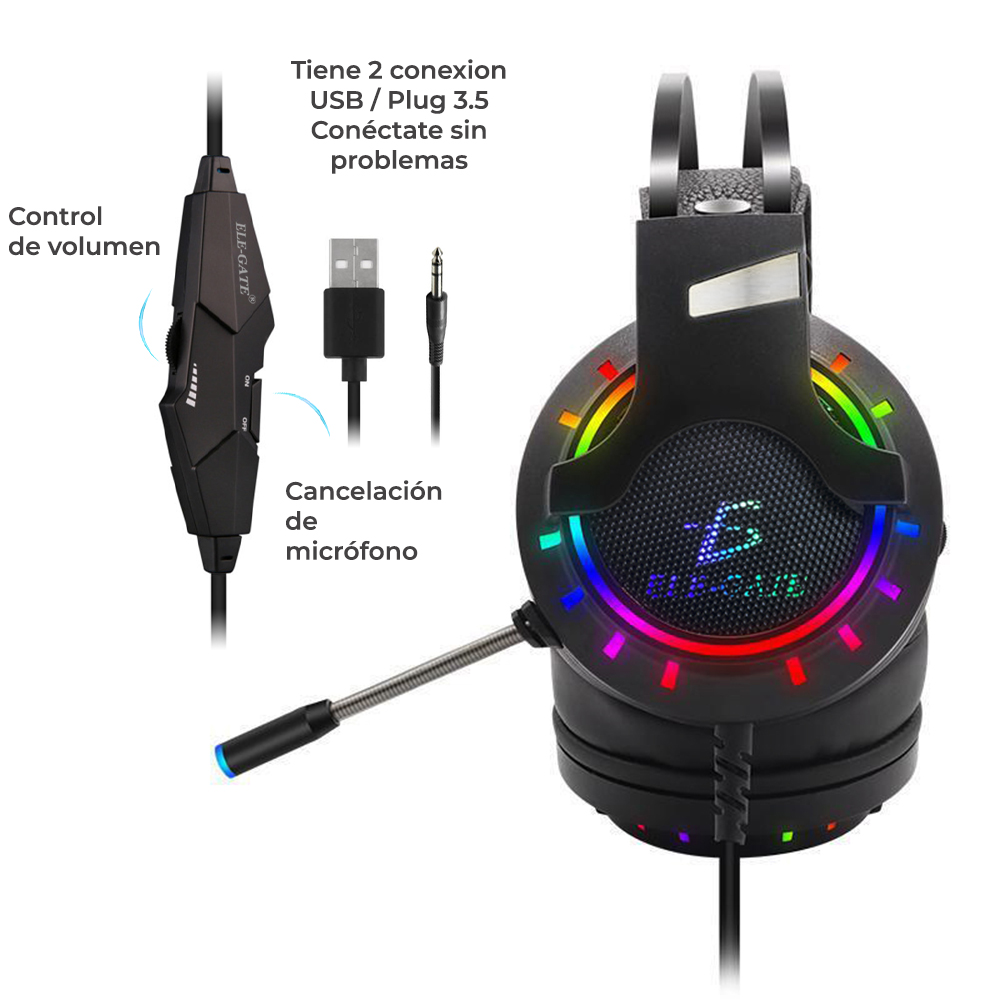 Audifonos Gamer Para Ps4 Xbox Pc Led RGB Excelente audio 