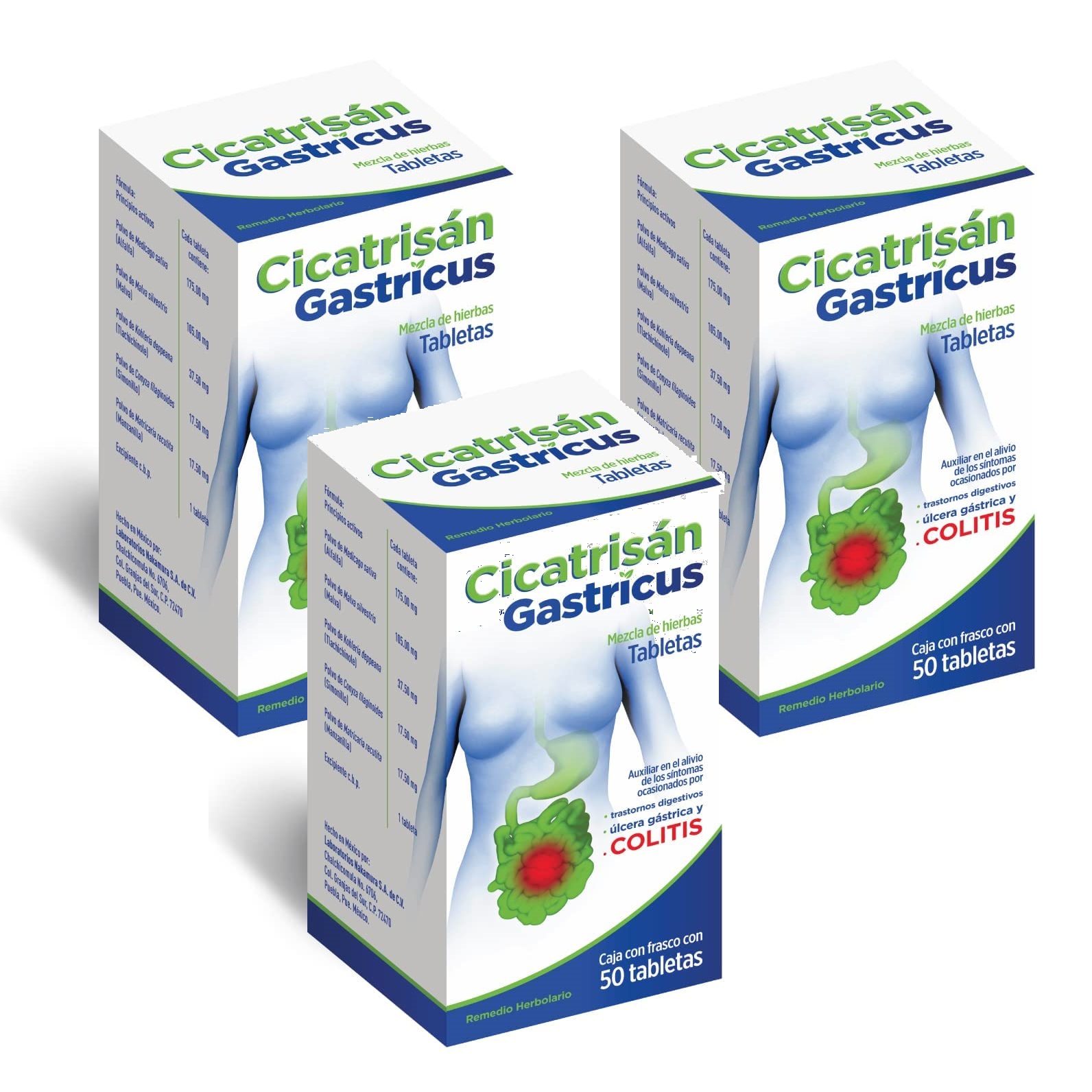 Cicatrisán Gastricus Tabletas para gastritis y colitis.