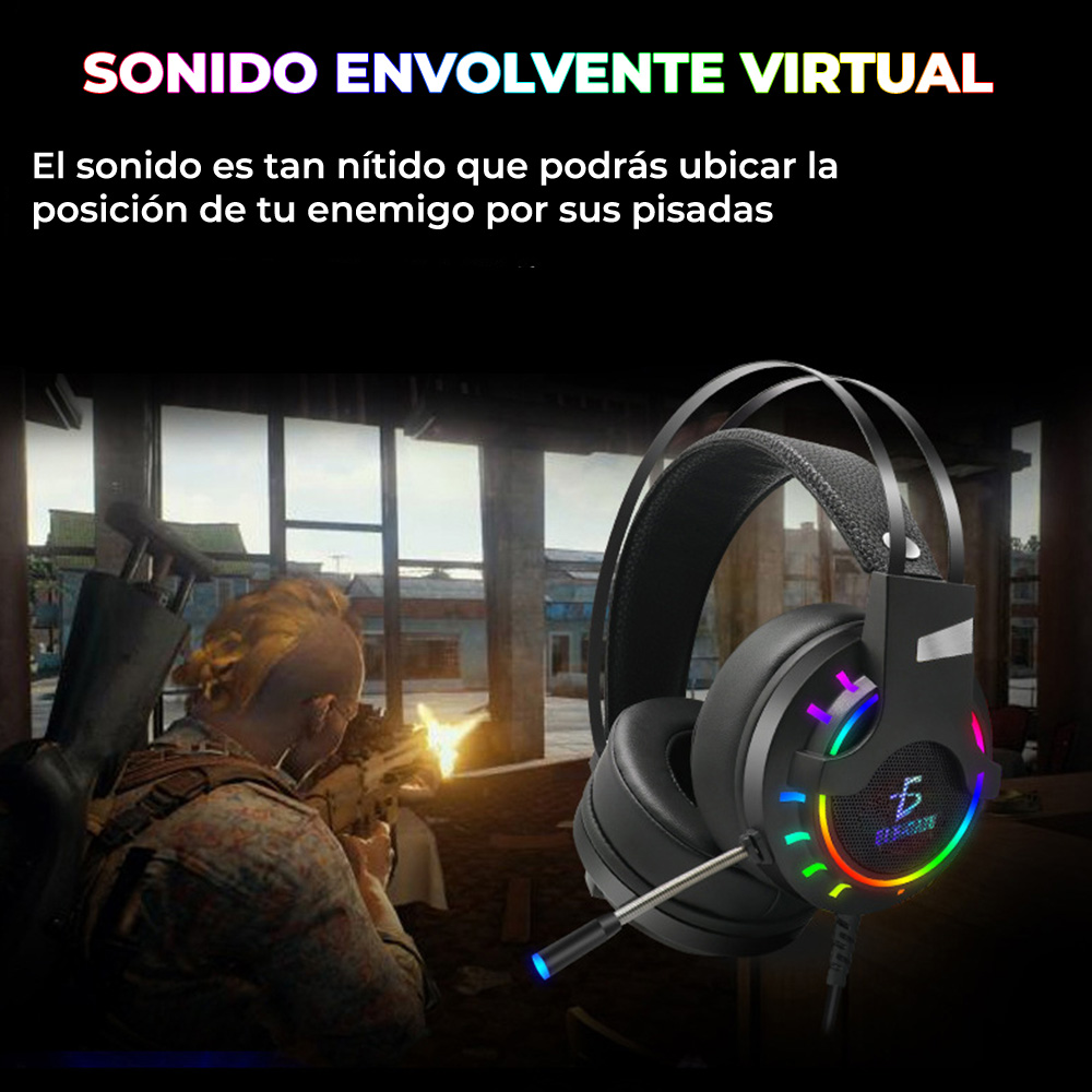 Audifonos Gamer Para Ps4 Xbox Pc Led RGB Excelente audio 