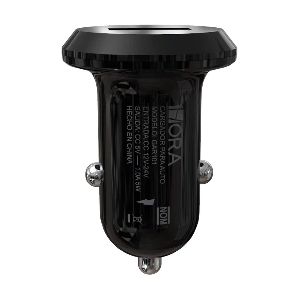Cargador USB Automóvil 1.5A Sencillo 1Hora Negro.