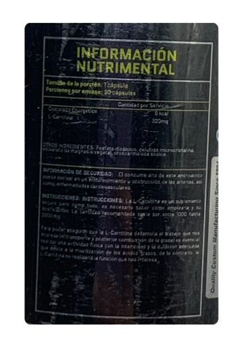 L- Carnitina 43 Suplementos  90 Caps.